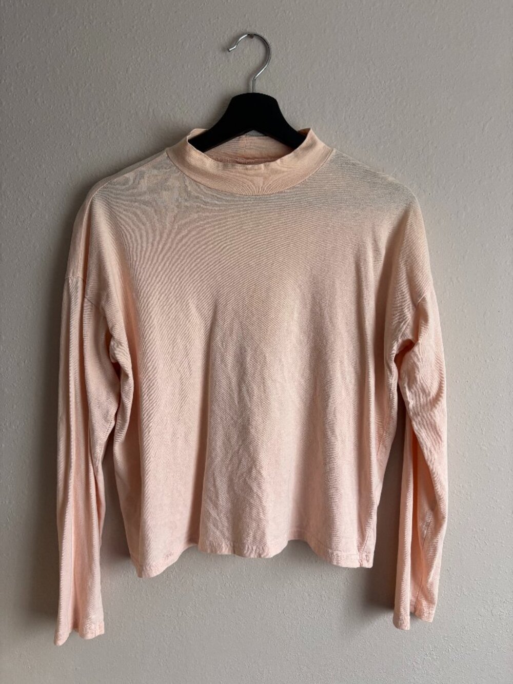 Everlane Apricot Thin Knit Long Sleeve Top